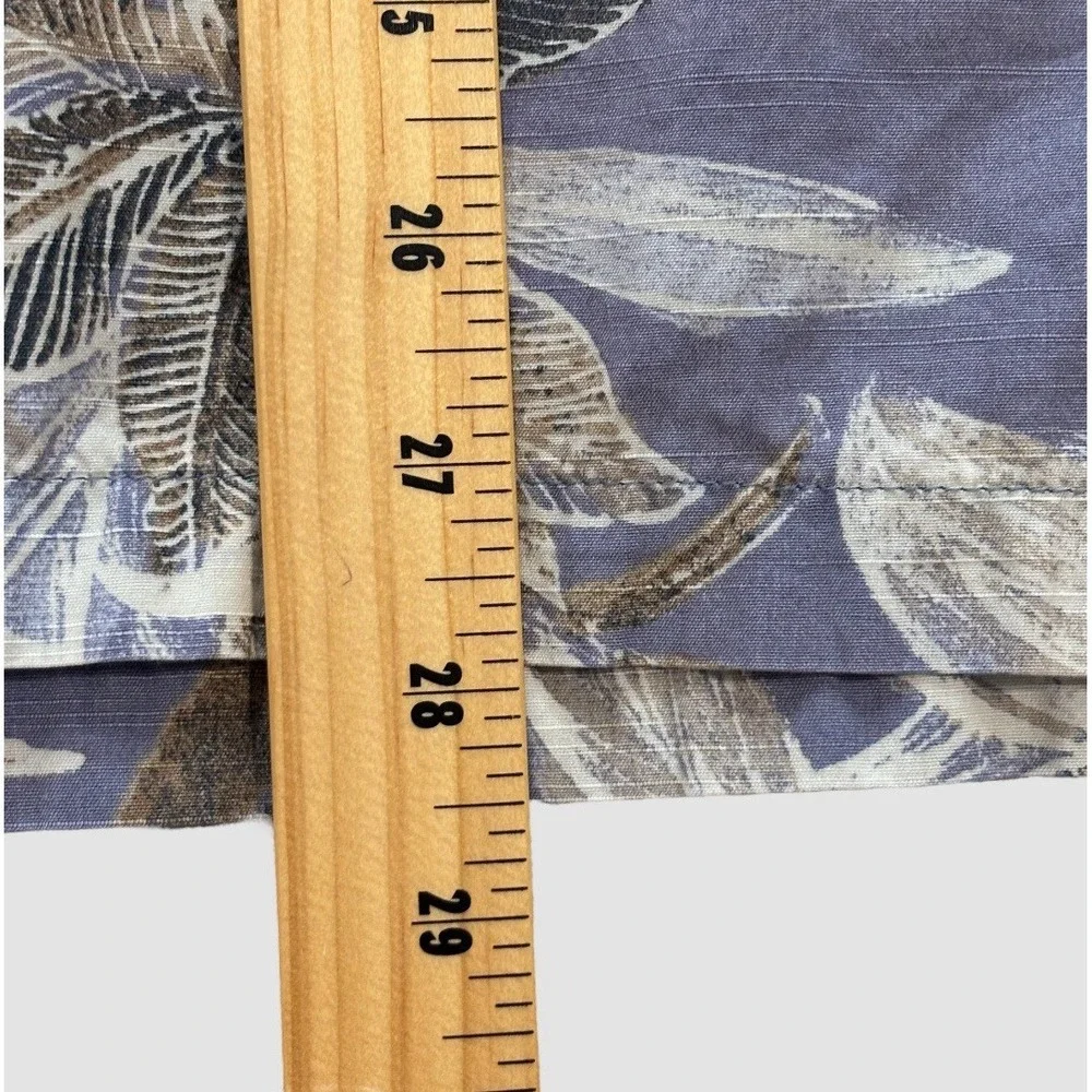 Columbia‎ Men's Medium Hawaiian Shirt 100% Cotton Palm Trees Fish Lavender Blue